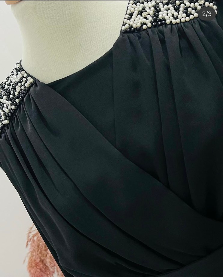 Omuzları İnci Detaylı Abiye Elbise - Görsel 2