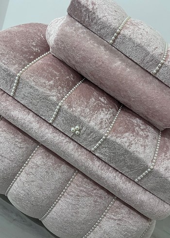 Kadife İnci Detaylı Sandık - Görsel 2