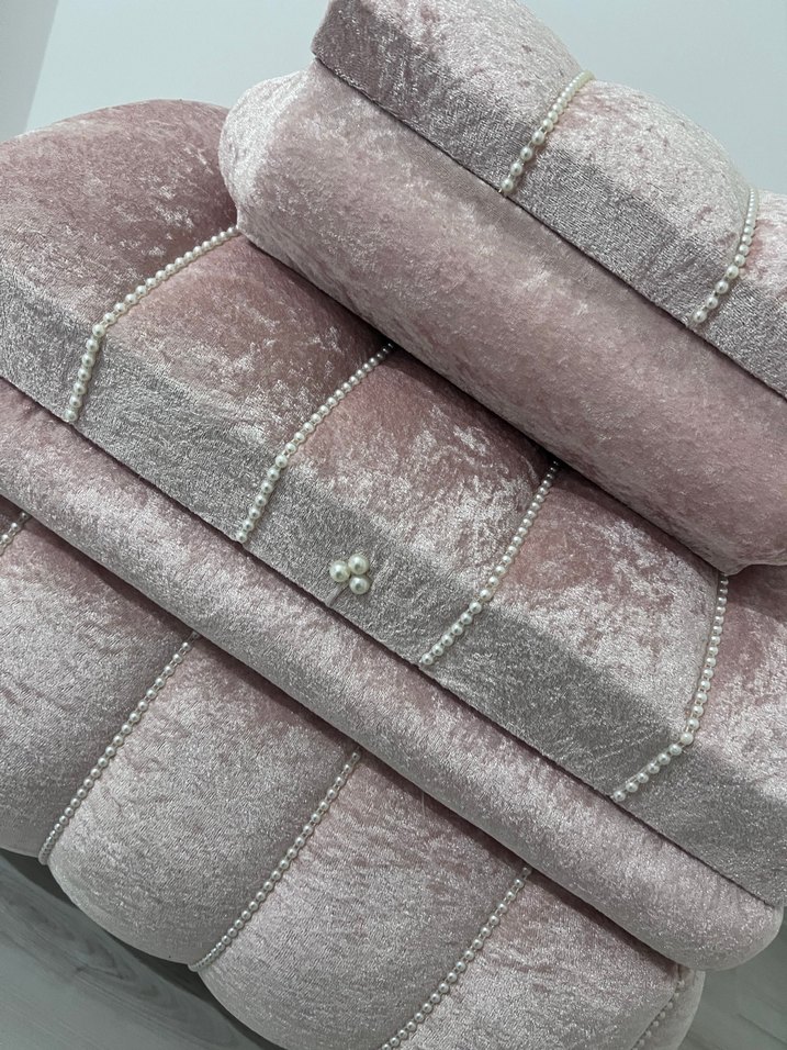 Kadife İnci Detaylı Sandık - Görsel 2