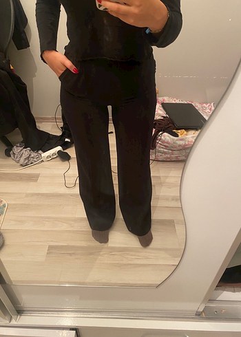 xs Beden siyah Renk Siyah Kadın Kumaş Pantolon