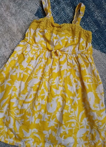 12-18 Ay Beden Temiz sarı elbise
