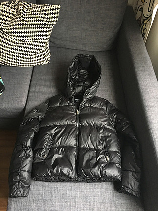 m Beden siyah Renk Bershk şişme siyah mont