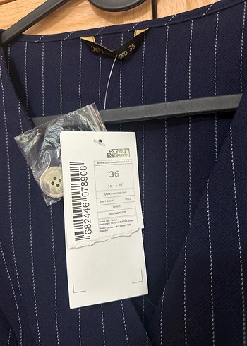 s Beden lacivert Renk V Yaka Düğmeli Lacivert Mini Elbise
