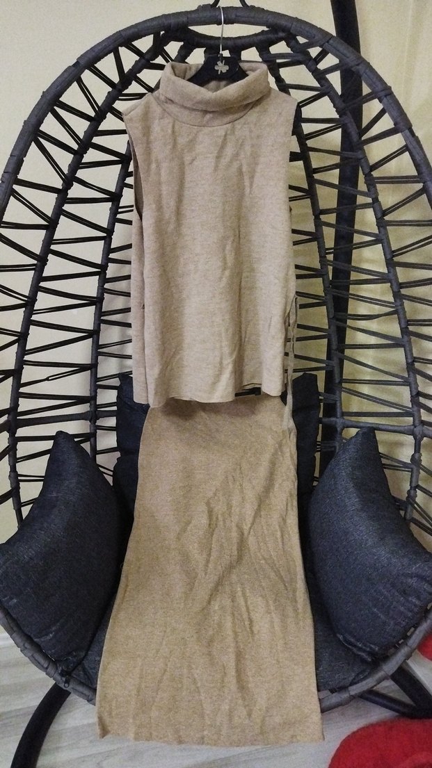 Bej Midi Hamile Kalem Etek - Görsel 3