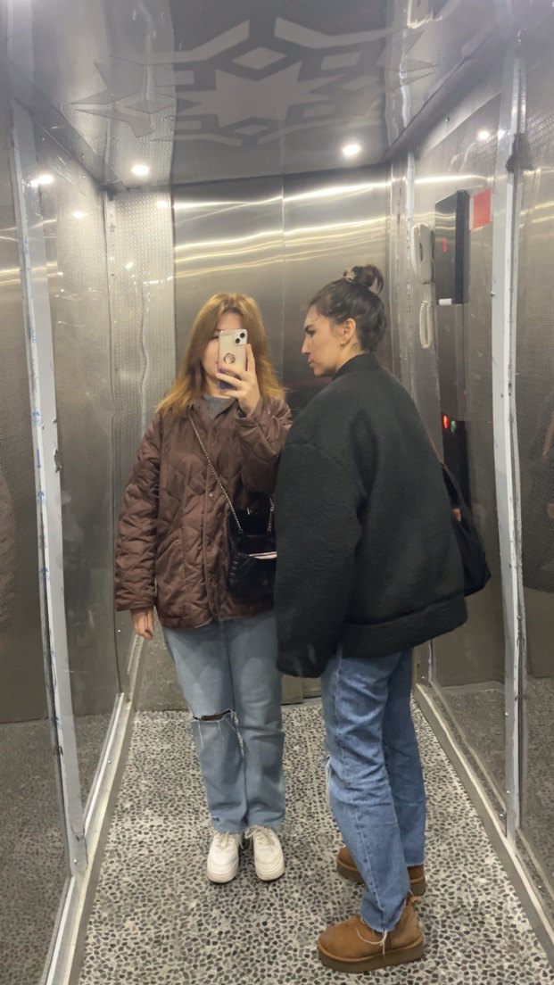 Kadın antrasit Baskılı Uzun Kollu Denim Ceket - Görsel 2