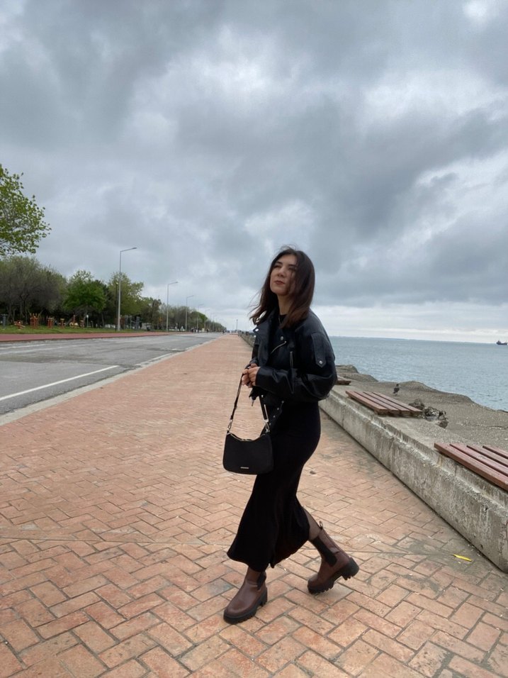 Kahverengi Deri Platform Topuklu mango bot - Görsel 4