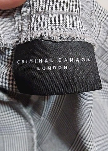 Ekose Desenli Gri Kadın Kumaş Pantolon - Görsel 3