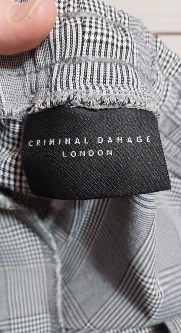 Ekose Desenli Gri Kadın Kumaş Pantolon - Görsel 3