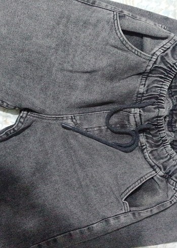 Gri Kadın Salaş Denim Pantolon