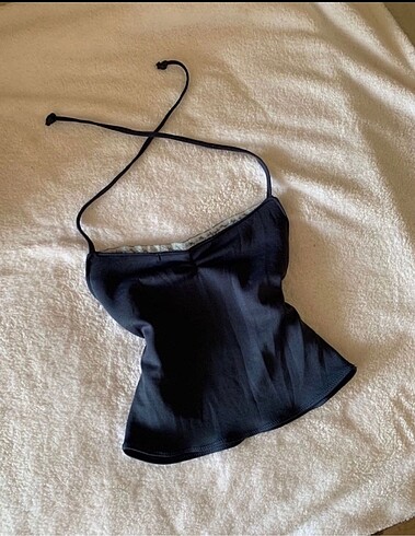 Diğer Lacivert Askılı Mini Crop