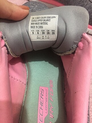 39 Beden gri Renk Skechers kadın spor ayakkabı pembe gri