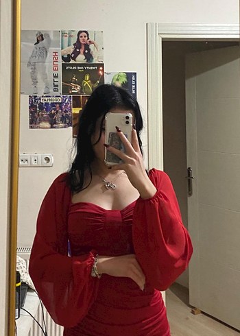 Kırmızı Drapeli Straplez Mini Elbise - Görsel 5