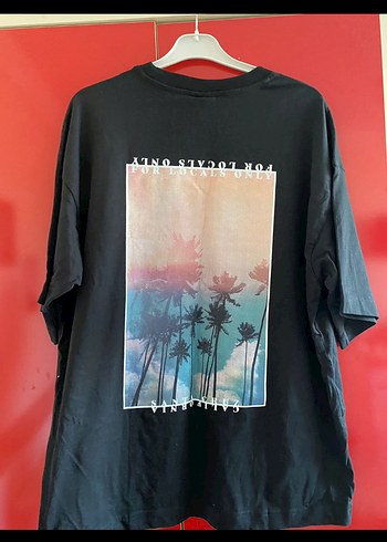 Siyah Oversize Baskılı Erkek Tişört - Görsel 2