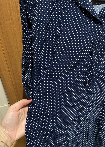 Lacivert Düğmeli Kadın Gömlek - Görsel 2