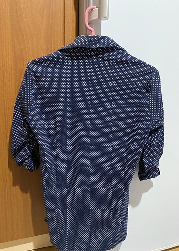 Lacivert Düğmeli Kadın Gömlek - Görsel 5