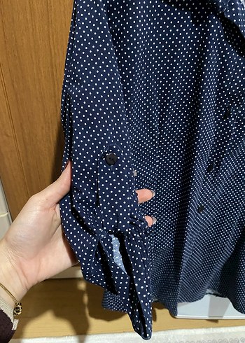 Lacivert Düğmeli Kadın Gömlek - Görsel 3