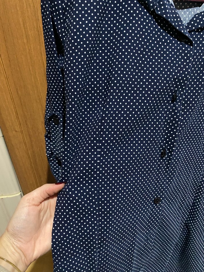 Lacivert Düğmeli Kadın Gömlek - Görsel 2