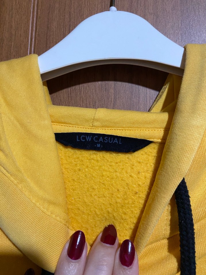 Sarı Kapüşonlu Erkek Sweatshirt - Görsel 3