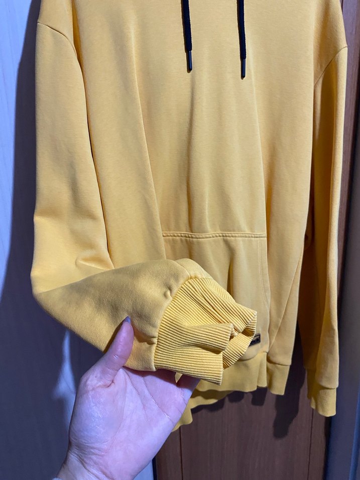 Sarı Kapüşonlu Erkek Sweatshirt - Görsel 2