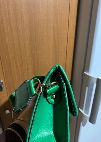 Koyu Yeşil Deri Kadın Omuz Çantası - Görsel 2