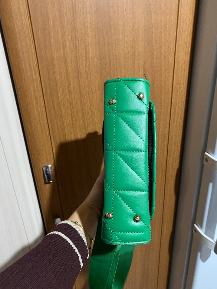 Koyu Yeşil Deri Kadın Omuz Çantası - Görsel 5