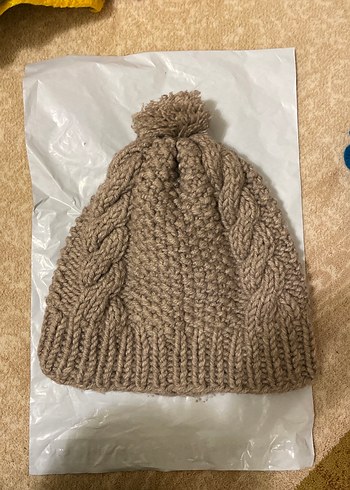 Bej Örgü Ponponlu Kadın Bere - Görsel 2