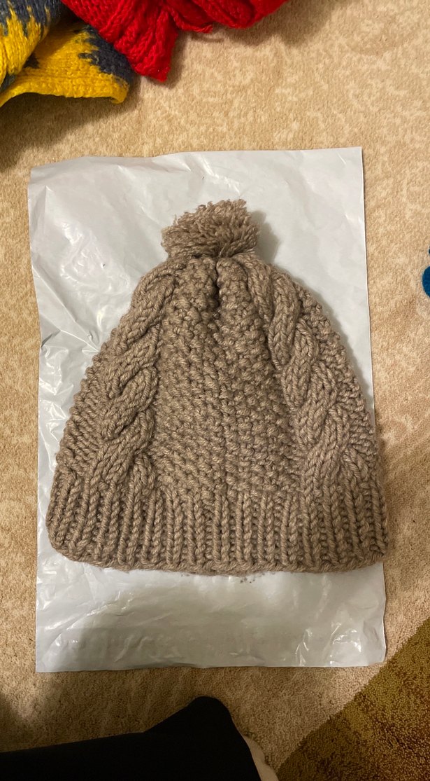 Bej Örgü Ponponlu Kadın Bere - Görsel 2