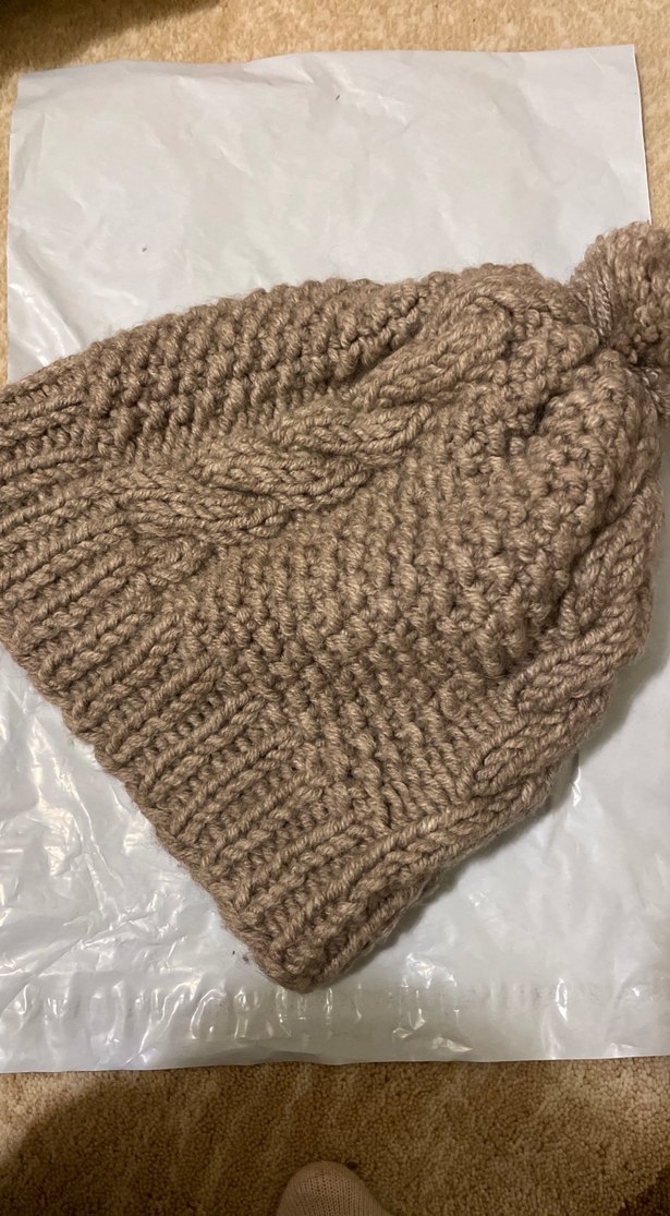 Bej Örgü Ponponlu Kadın Bere - Görsel 3