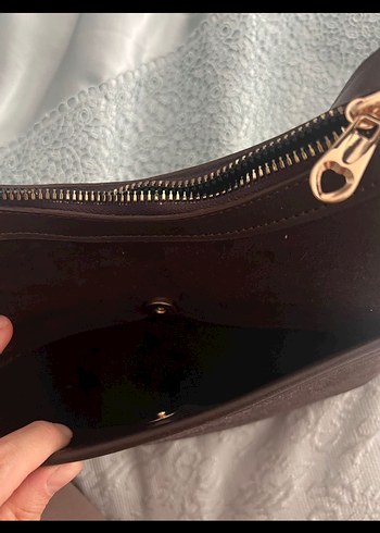 Kahverengi Süet Tokalı Kadın Çanta - Görsel 6