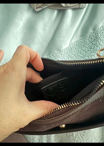 Kahverengi Süet Tokalı Kadın Çanta - Görsel 5