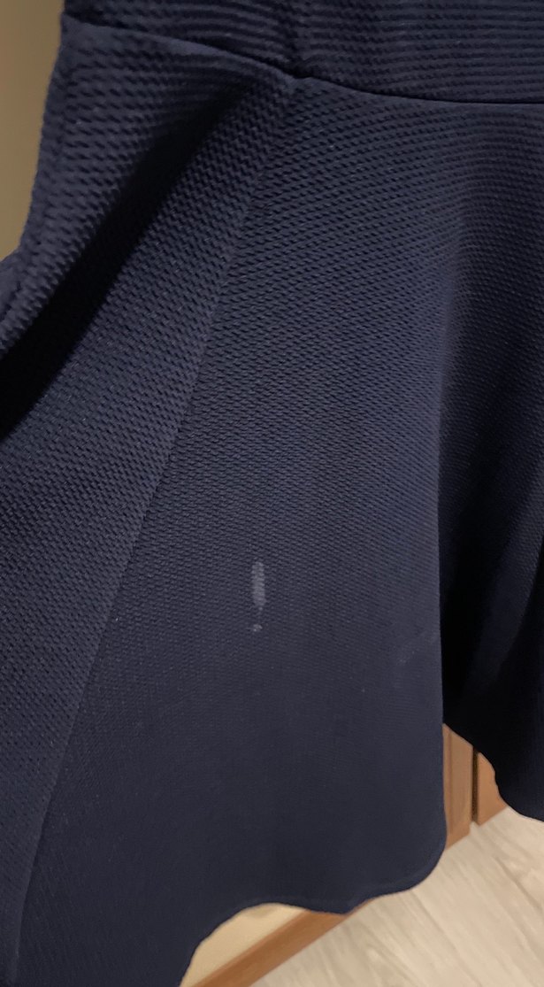 Kısa Kollu Lacivert Midi Elbise - Görsel 3