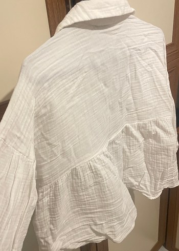 Beyaz müslin gömlek - Görsel 4