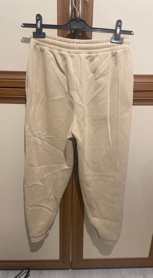 Bej Kadın Keten Salaş Eşofman Altı - Görsel 2