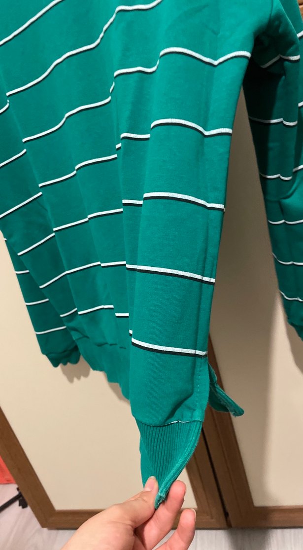 Yeşil Çizgili Kadın Kazak - Görsel 3