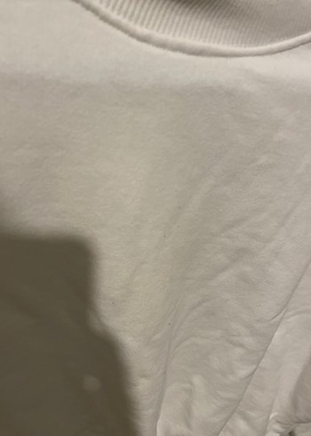 Beyaz crop sweatshirt - Görsel 4