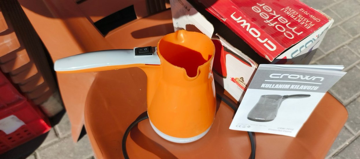 Renkli Turuncu Elektrikli Kahve Makinası - Görsel 2