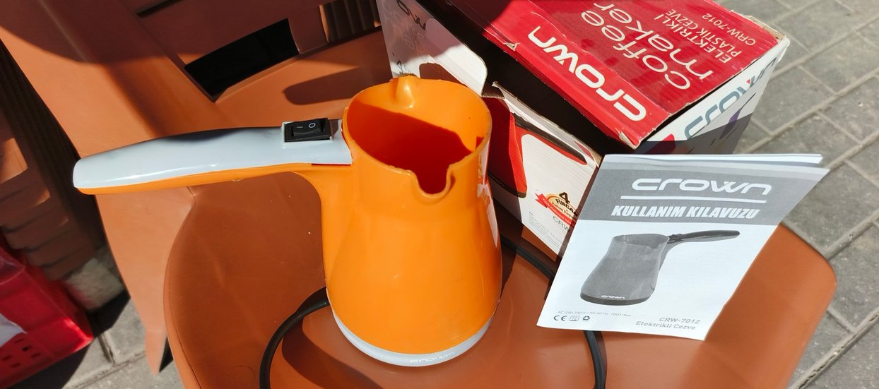 Renkli Turuncu Elektrikli Kahve Makinası - Görsel 3