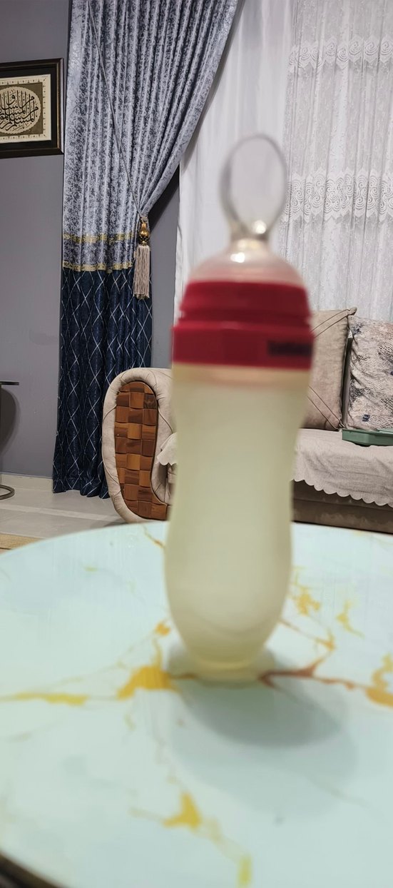 Bebedor Kaşıklı Kırmızı silikonlu  Bebek Biberonu - Görsel 5