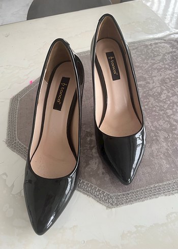 Siyah Rugan Stiletto Kadın Stiletto - Görsel 2