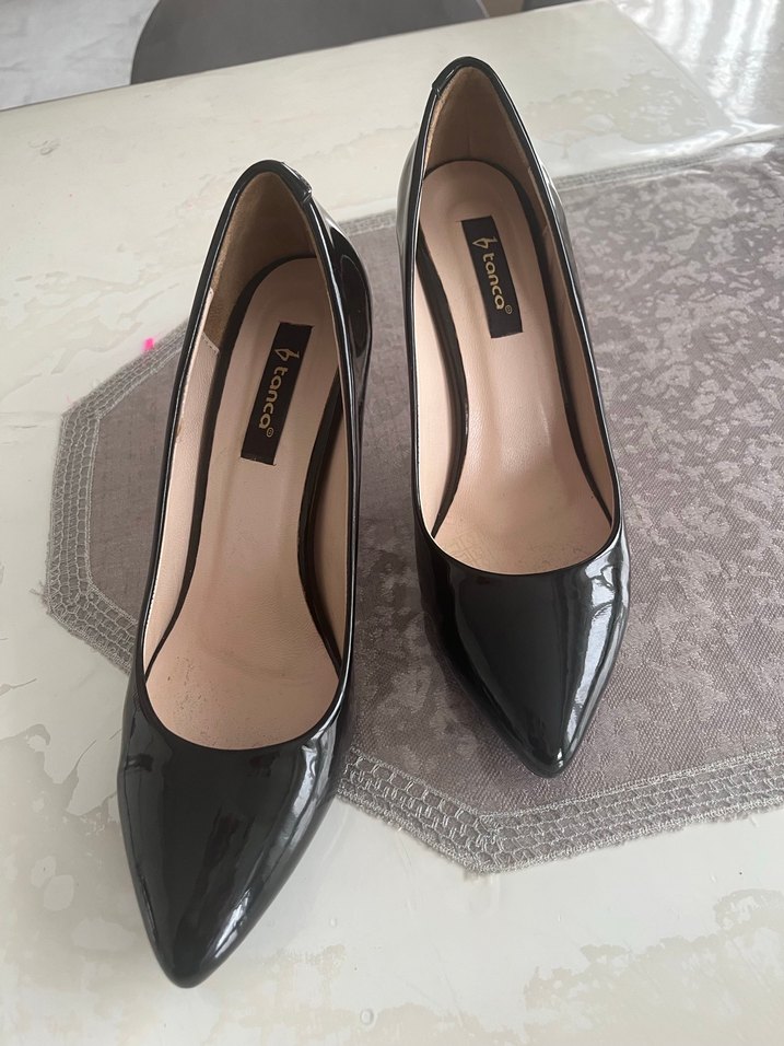 Siyah Rugan Stiletto Kadın Stiletto - Görsel 2