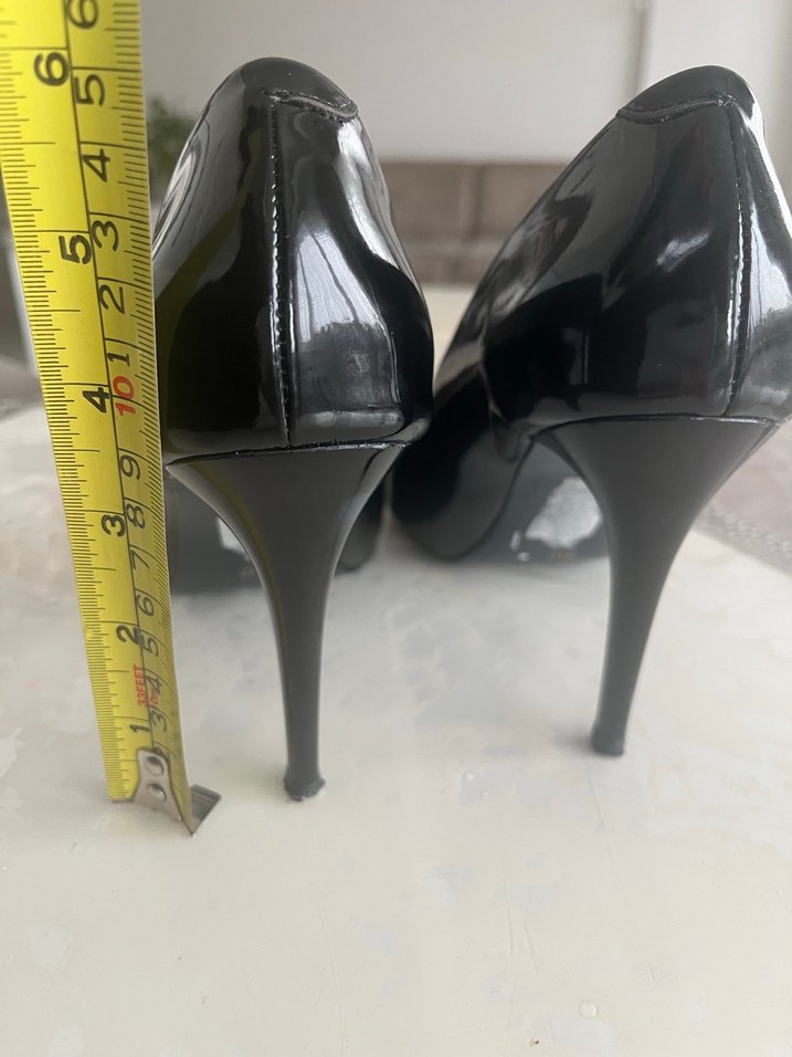 Siyah Rugan Stiletto Kadın Stiletto - Görsel 5