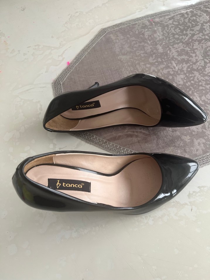 Siyah Rugan Stiletto Kadın Stiletto - Görsel 3