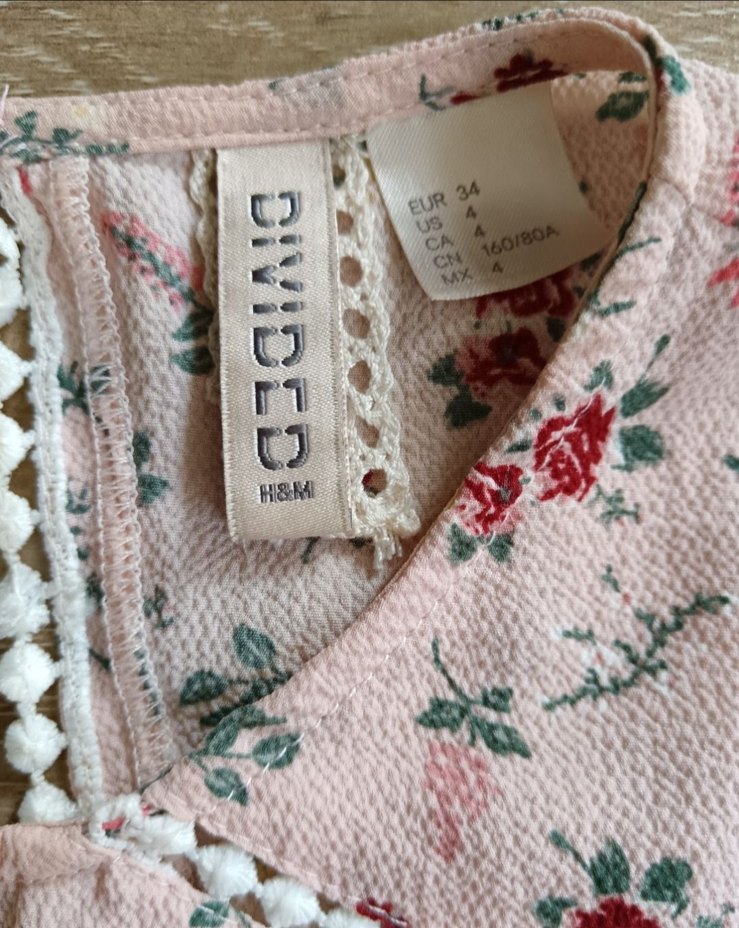 Dantel Detaylı Pembe Çiçekli mini Elbise - Görsel 4