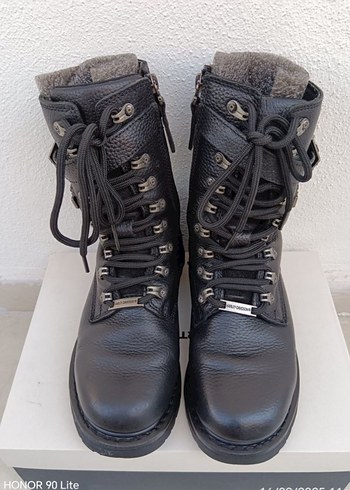 Harley & Devitson Siyah Deri Tokalı Biker Bot - Görsel 2