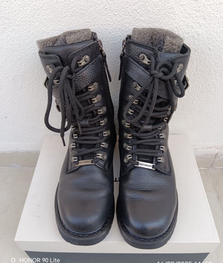 Harley & Devitson Siyah Deri Tokalı Biker Bot - Görsel 2