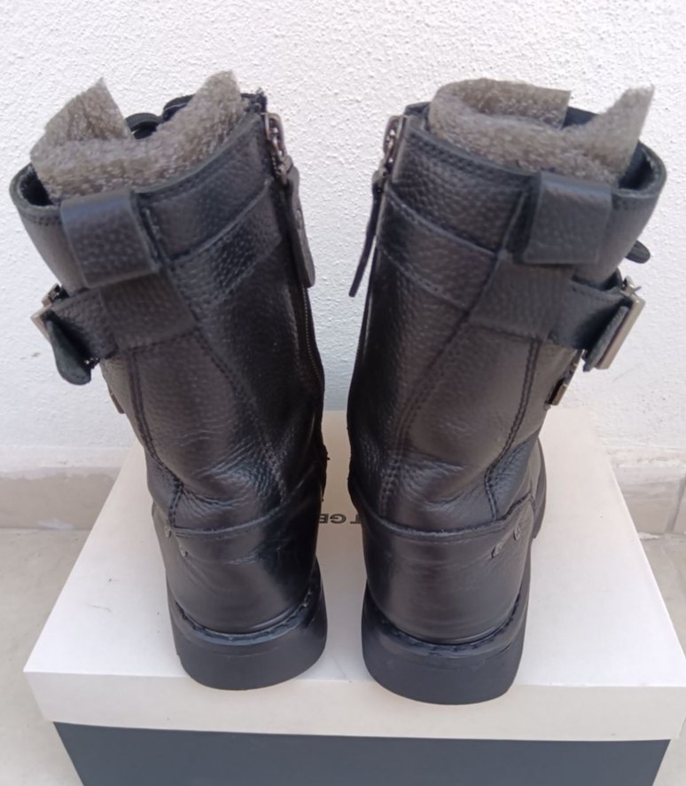 Harley & Devitson Siyah Deri Tokalı Biker Bot - Görsel 3