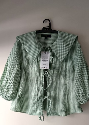 Zara kare desenli bluz - Görsel 4