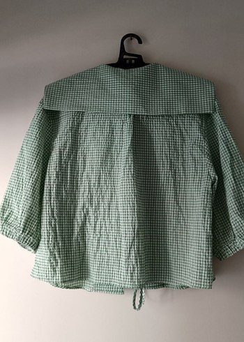 Zara kare desenli bluz - Görsel 5