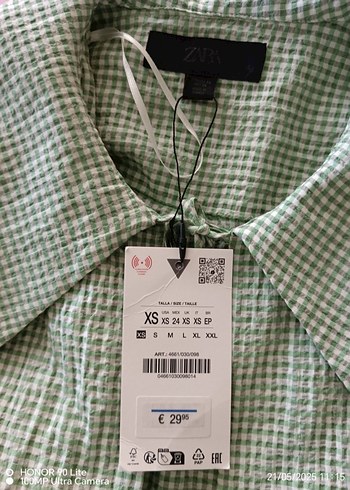 Zara kare desenli bluz - Görsel 6