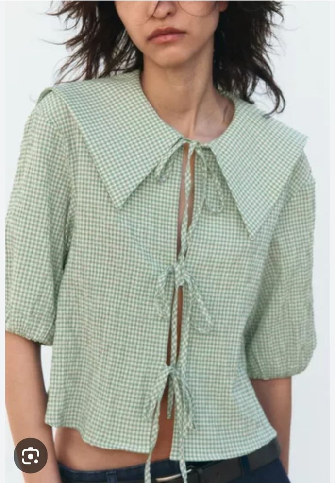 Zara kare desenli bluz - Görsel 2